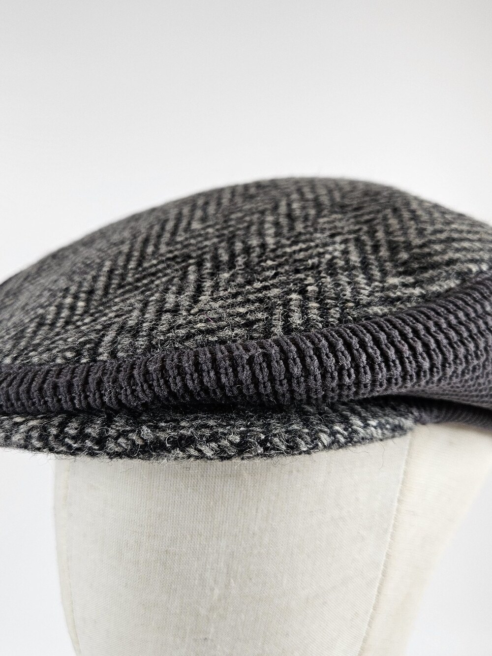 VTG Doogan Donegal Ireland Made Gatsby Newsboy Grey Herringbone Cap Touring Eire